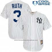 Camiseta Beisbol Hombre New York Yankees Babe Ruth Big Tall Cooperstown Blanco Cool Base