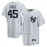 Camiseta Beisbol Hombre New York Yankees Gerrit Cole Primera Replica Blanco