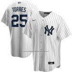 Camiseta Beisbol Hombre New York Yankees Gleyber Torres Primera Replica Blanco