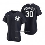Camiseta Beisbol Hombre New York Yankees Joely Rodriguez Autentico Alterno Azul
