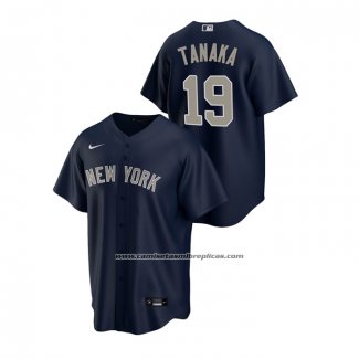 Camiseta Beisbol Hombre New York Yankees Masahiro Tanaka Replica Alterno Azul