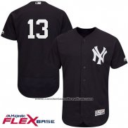 Camiseta Beisbol Hombre New York Yankees New York 13 Alex Rodriguez Azul Flex Base Jugador