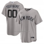 Camiseta Beisbol Hombre New York Yankees Segunda Replica Personalizada Gris