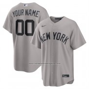 Camiseta Beisbol Hombre New York Yankees Segunda Replica Personalizada Gris