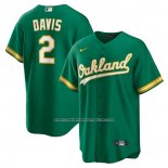 Camiseta Beisbol Hombre Oakland Athletics Khris Davis Replica Verde