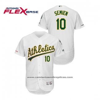 Camiseta Beisbol Hombre Oakland Athletics Marcus Semien 150th Aniversario Patch Autentico Flex Base Blanco