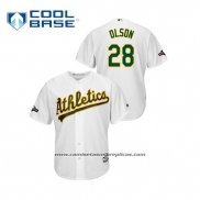 Camiseta Beisbol Hombre Oakland Athletics Matt Olson 2019 Postemporada Cool Base Blanco