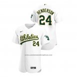 Camiseta Beisbol Hombre Oakland Athletics Rickey Henderson Autentico 2020 Primera Blanco