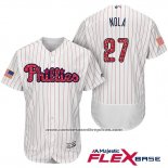 Camiseta Beisbol Hombre Philadelphia Phillies 2017 Estrellas y Rayas Aaron Nola Blanco Flex Base