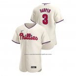 Camiseta Beisbol Hombre Philadelphia Phillies Bryce Harper Autentico 2020 Alterno Crema