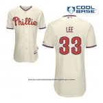 Camiseta Beisbol Hombre Philadelphia Phillies Cliff Lee 33 Crema Alterno Cool Base