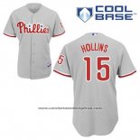 Camiseta Beisbol Hombre Philadelphia Phillies Dave Hollins 15 Gris Cool Base