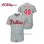 Camiseta Beisbol Hombre Philadelphia Phillies Jake Arrieta Flex Base Gris