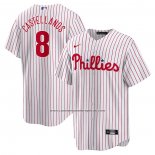 Camiseta Beisbol Hombre Philadelphia Phillies Nick Castellanos Replica Blanco Rojo