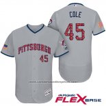 Camiseta Beisbol Hombre Pittsburgh Pirates 2017 Estrellas y Rayas Gerrit Cole Gris Flex Base