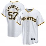 Camiseta Beisbol Hombre Pittsburgh Pirates Bubba Chandler Primera Replica Blanco