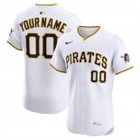 Camiseta Beisbol Hombre Pittsburgh Pirates Elite Personalizada Blanco