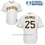 Camiseta Beisbol Hombre Pittsburgh Pirates Gregory Polanco 25 Blanco Primera Cool Base