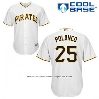 Camiseta Beisbol Hombre Pittsburgh Pirates Gregory Polanco 25 Blanco Primera Cool Base