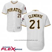 Camiseta Beisbol Hombre Pittsburgh Pirates Roberto Clemente Autentico Collection Flex Base Blanco