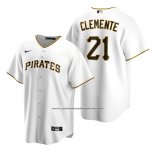 Camiseta Beisbol Hombre Pittsburgh Pirates Roberto Clemente Replica Blanco