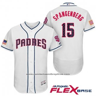Camiseta Beisbol Hombre San Diego Padres 2017 Estrellas y Rayas Cory Spangenberg Blanco Flex Base