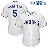 Camiseta Beisbol Hombre San Diego Padres 5 Alexi Amarista Blanco 2017 Cool Base