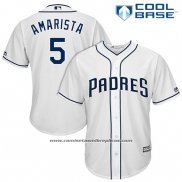 Camiseta Beisbol Hombre San Diego Padres 5 Alexi Amarista Blanco 2017 Cool Base