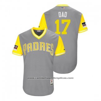 Camiseta Beisbol Hombre San Diego Padres A.j. Ellis 2018 LLWS Players Weekend Dad Gris