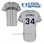 Camiseta Beisbol Hombre San Diego Padres Andrew Cashner 34 Gris Cool Base