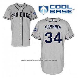 Camiseta Beisbol Hombre San Diego Padres Andrew Cashner 34 Gris Cool Base