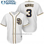 Camiseta Beisbol Hombre San Diego Padres Derek Norris Blanco Cool Base Jugador