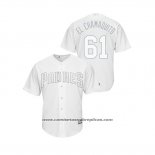 Camiseta Beisbol Hombre San Diego Padres Luis Perdomo 2019 Players Weekend Replica Blanco