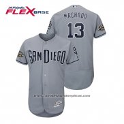 Camiseta Beisbol Hombre San Diego Padres Manny Machado Flex Base 50th Aniversario Road Gris