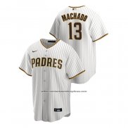 Camiseta Beisbol Hombre San Diego Padres Manny Machado Replica Primera Blanco Marron