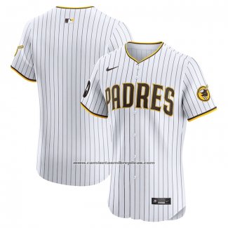 Camiseta Beisbol Hombre San Diego Padres Primera Elite Patch Blanco