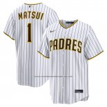 Camiseta Beisbol Hombre San Diego Padres Yuki Matsui Primera Replica Blanco