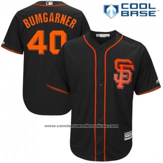 Camiseta Beisbol Hombre San Francisco Giants 40 Madison Bumgarner Negro 2017 Cool Base