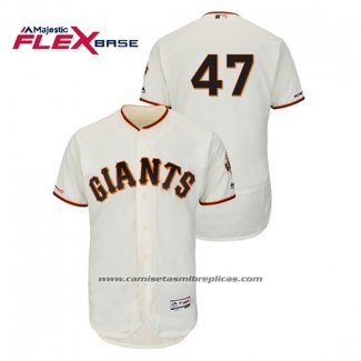 Camiseta Beisbol Hombre San Francisco Giants Johnny Cueto Autentico Flex Base Crema