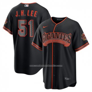 Camiseta Beisbol Hombre San Francisco Giants Jung Hoo Lee Alterno Stadium Negro