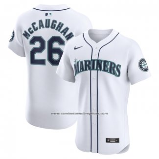 Camiseta Beisbol Hombre Seattle Mariners Darren McCaughan Primera Elite Blanco