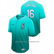 Camiseta Beisbol Hombre Seattle Mariners Domingo Santana Fade Autentico Verde