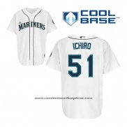 Camiseta Beisbol Hombre Seattle Mariners Ichiro Suzuki 51 Blanco Primera Cool Base