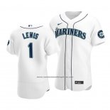 Camiseta Beisbol Hombre Seattle Mariners Kyle Lewis Autentico Primera Blanco