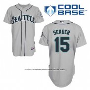 Camiseta Beisbol Hombre Seattle Mariners Kyle Seager 15 Gris Cool Base