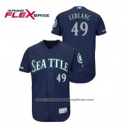 Camiseta Beisbol Hombre Seattle Mariners Wade Leblanc 150th Aniversario Patch Autentico Flex Base Azul