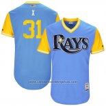 Camiseta Beisbol Hombre Tampa Bay Rays 2017 Little League World Series Xavier Cedeno Azul