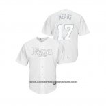 Camiseta Beisbol Hombre Tampa Bay Rays Austin Meadows 2019 Players Weekend Replica Blanco