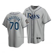 Camiseta Beisbol Hombre Tampa Bay Rays Nick Anderson Replica Road 2020 Gris