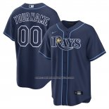 Camiseta Beisbol Hombre Tampa Bay Rays Road Replica Personalizada Azul